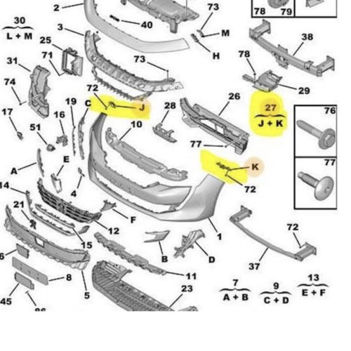 JEU DE SUPPORTS DE PIED DE RACCORDEMENT DE PARE-CHOCS AVANT PEUGEOT 508 2020- 1637823680