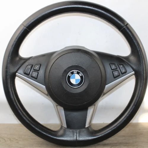 04-10 BMW E60 528I 550I SPORT DRIVER STEERING WHEEL OEM 3 SPOKE